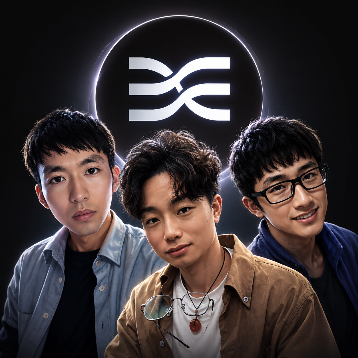硅灵AI三位创始人团队形象视觉演绎